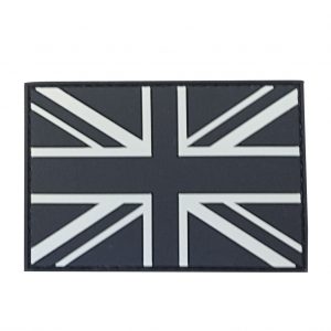 UK Flag PVC Patch - Various Colours 8 UK Flag- Black