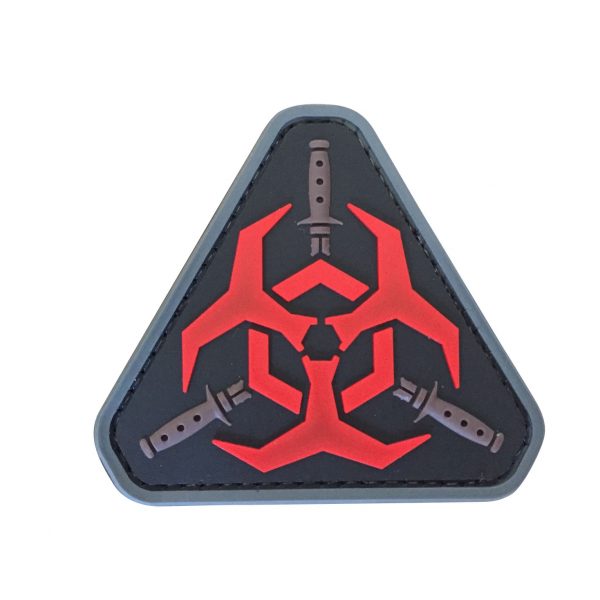Biohazard Triangle PVC Patch - Various Colours - Black & Red