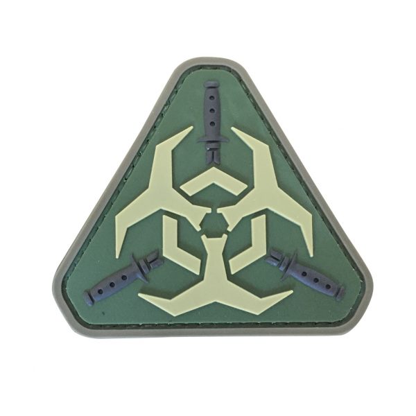 Biohazard Triangle PVC Patch - Various Colours - Tan