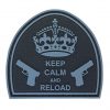 Keep Calm & Reload PVC Patch - Various Colours 3 Keep Calm & Reload PVC Patch - Various Colours - Black
