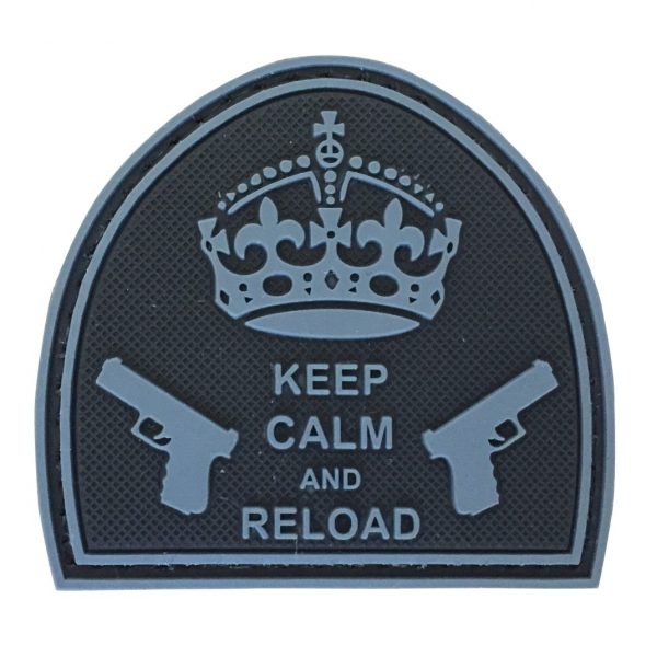 Keep Calm & Reload PVC Patch - Various Colours - Black