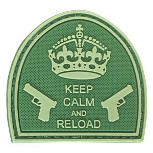 Keep Calm & Reload PVC Patch - Various Colours - Olive Drab