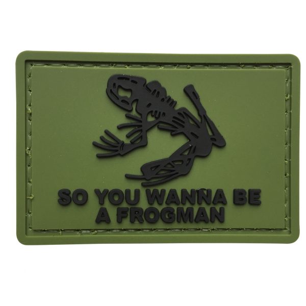 So You Wanna Be A Frogman PVC Patch - Various Colours - Black