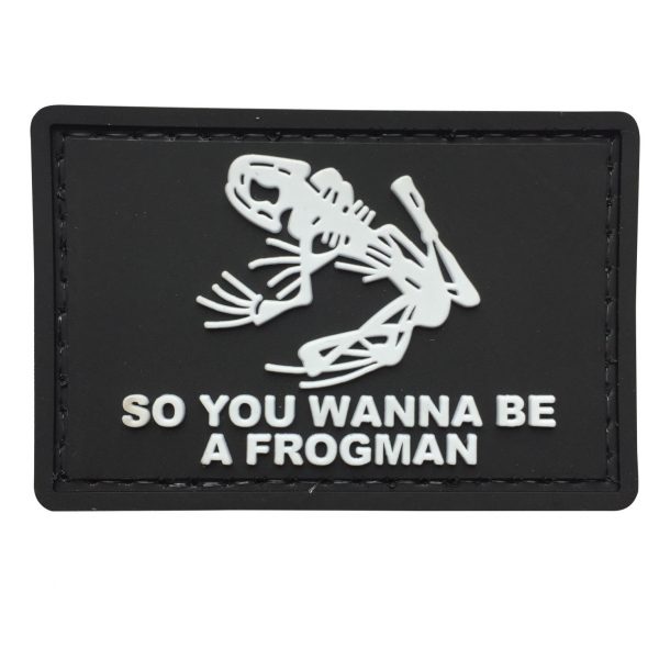So You Wanna Be A Frogman PVC Patch - Various Colours - Black