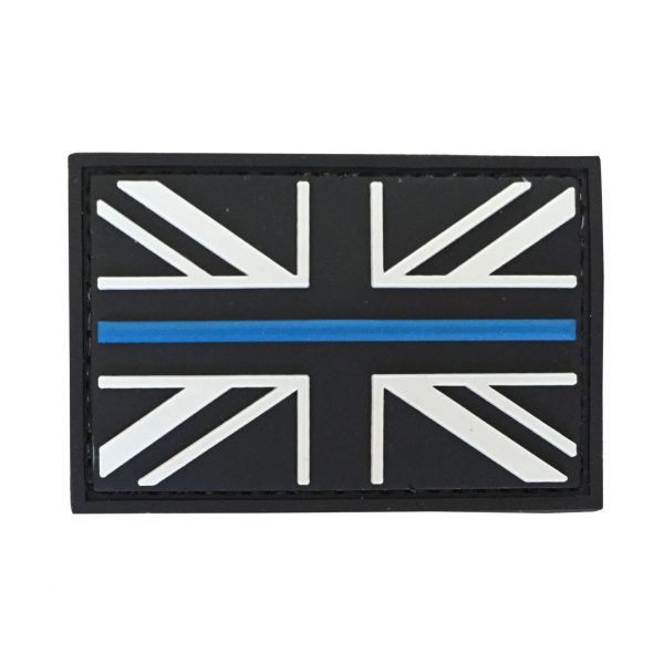 UK Flag  Thin Coloured Line  PVC Patch - Various Colours