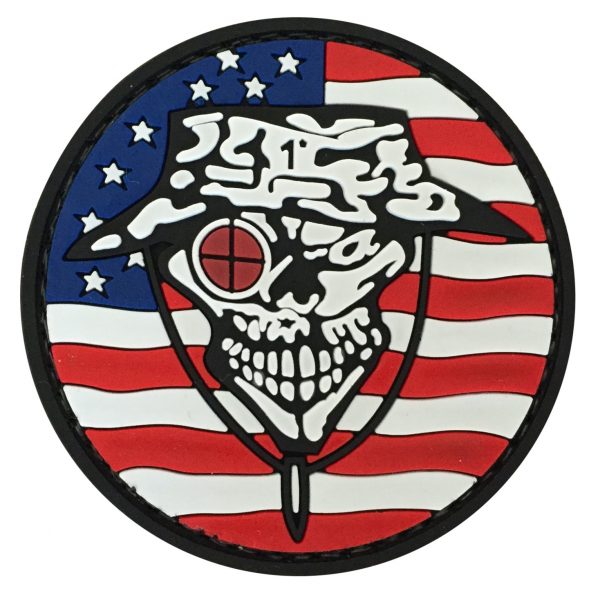US Flag Skull Sniper PVC Patch