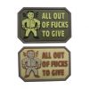 All Out Of F***s To Give PVC Patch - Various Colours 2 all-out-of-fucks-to-give-patch-both-510x510