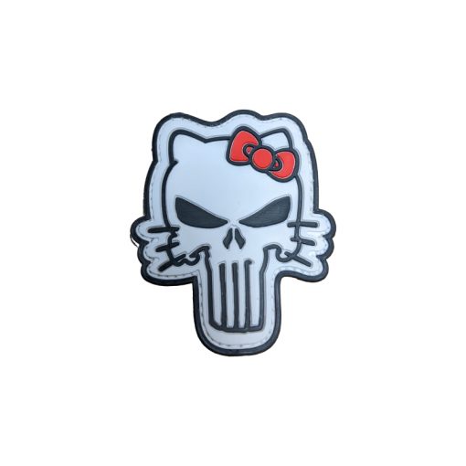 Punisher Kitty White PVC Patch - The Patch Board