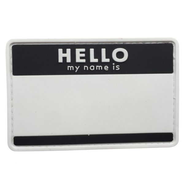 Hello My Name Is PVC Patch - Various colours - Black