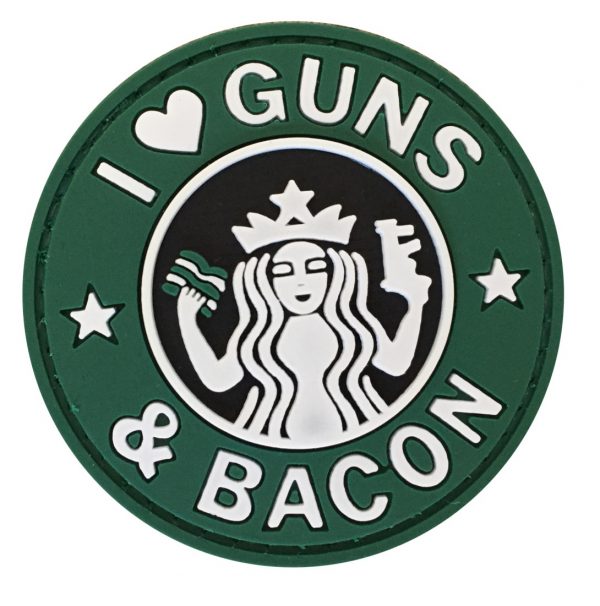 I Love Guns & Bacon PVC Patch - Black