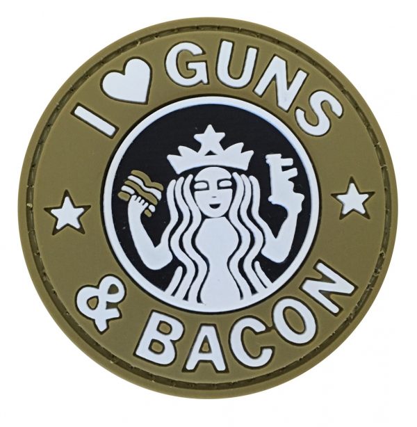 I Love Guns & Bacon PVC Patch - Black