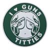 I Love Guns & Titties PVC Patch - Various Colours 3 I Love Guns & Titties PVC Patch - Various Colours - Black
