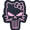 Punisher Kitty PVC Patch Black / Pink