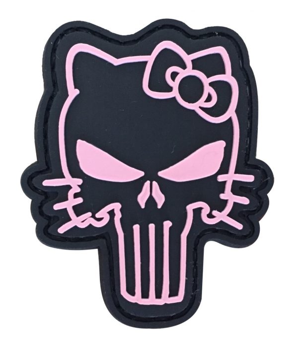 Punisher Kitty PVC Patch Black / Pink